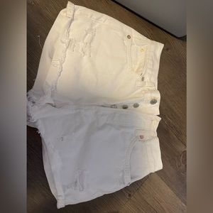 Free People White Shorts Size 24